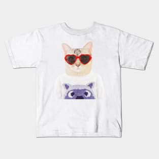Funny cat portrait Kids T-Shirt